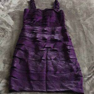 EUC SANGRIA Petite Amethyst Ruffle Tier Dress